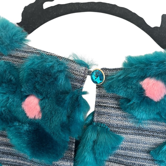 Queen Of Sparkles Colorblock Fur Flower Skirt & Top Set XS - Picture 5 of 13